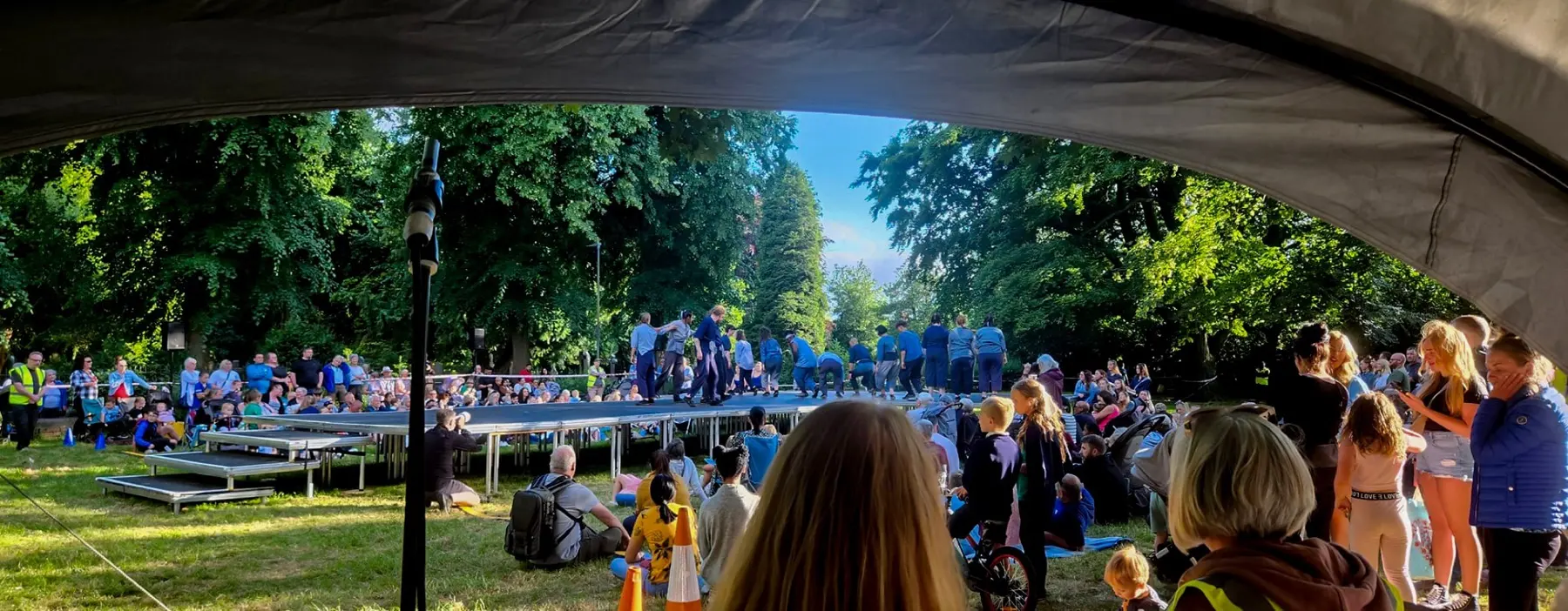 Community outdoor stage and sound production